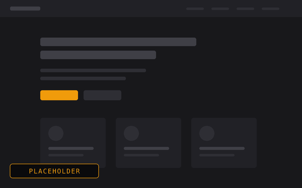 Placeholder: a marketing site layout