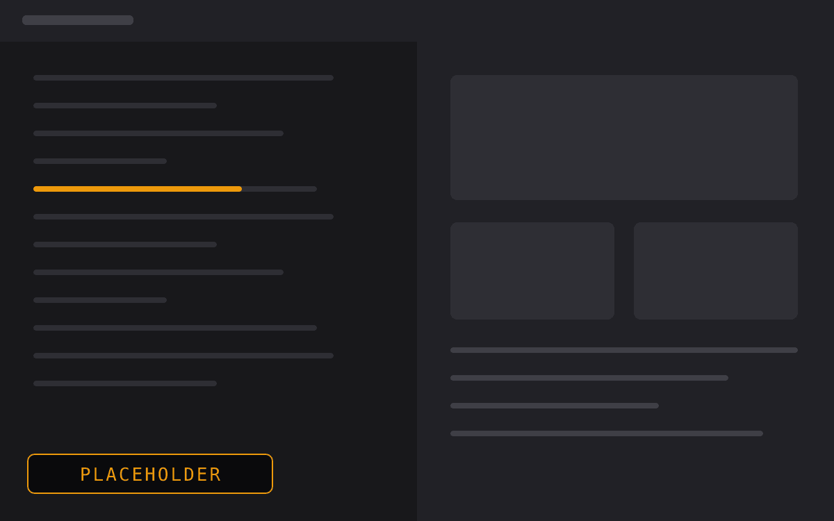 Placeholder: a split editor layout